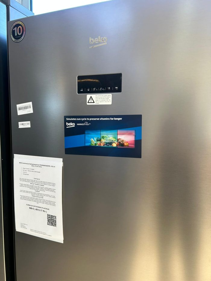 BEKO kombinacija hladnjak/zamrzivač RCNE560E50ZXPN, 192 cm visine, 70 cm širine - Slika 10