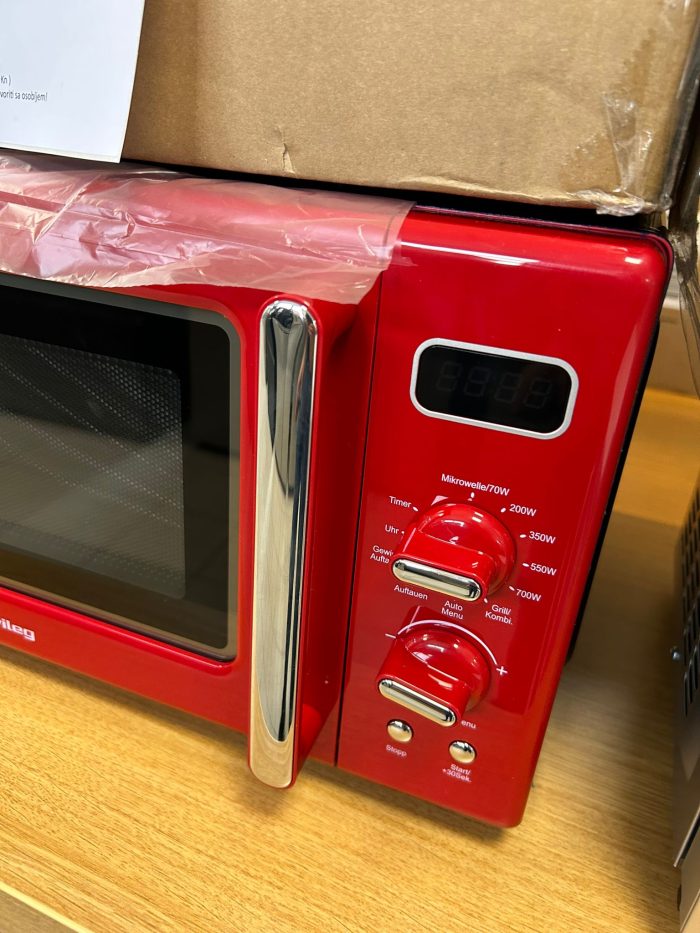 Privileg mikrovalna pećnica 450555, roštilj, 20 l, retro dizajn, 8 automatskih programa, crvena - Slika 7