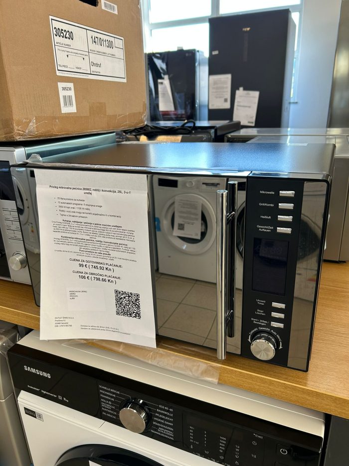 Privileg mikrovalna pećnica 285902, roštilj i topli zrak, 25 l, 3-u-1 uređaj - Slika 7