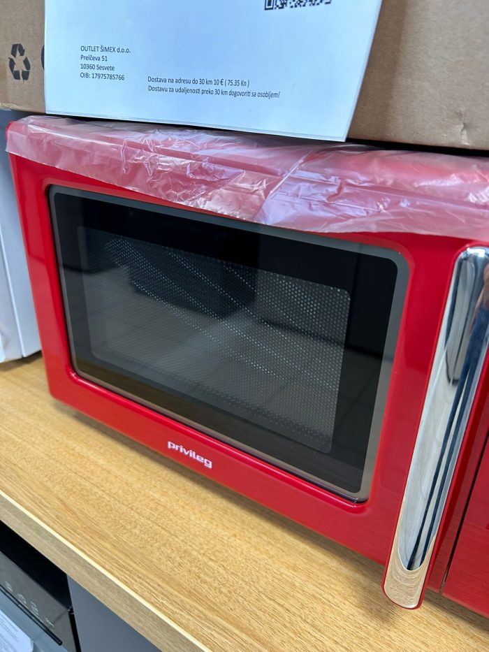 Privileg mikrovalna pećnica 450555, roštilj, 20 l, retro dizajn, 8 automatskih programa, crvena - Slika 8