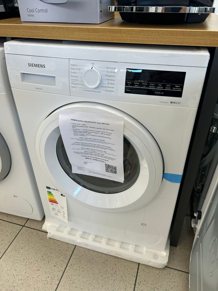 SIEMENS perilica rublja WU14UT21, 9 kg, 1400 o/min - Slika 6