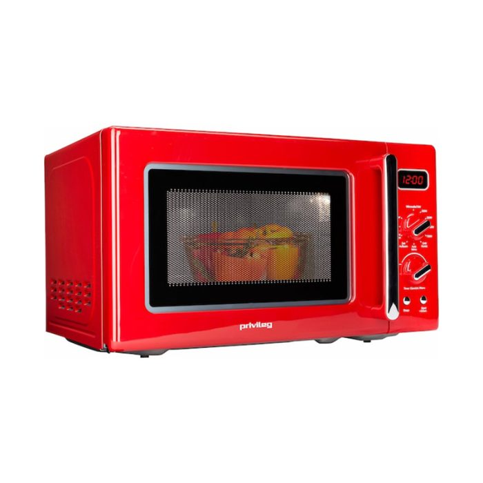 Privileg mikrovalna pećnica 450555 Privileg mikrovalna pećnica 450555, roštilj, 20 l, retro dizajn, 8 automatskih programa, crvena - Slika 1
