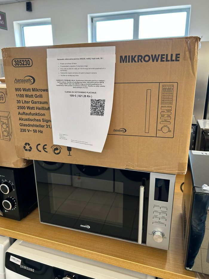 Hanseatic mikrovalna pećnica 305230, roštilj i topli zrak, 30 l - Slika 6