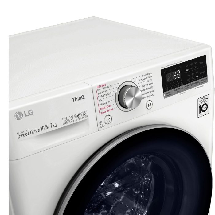 LG perilica-sušilica V7WD107H2E, 10,5 kg, 7 kg, 1400 o/min, TurboWash® - Pranje u samo 39 minuta - Slika 11