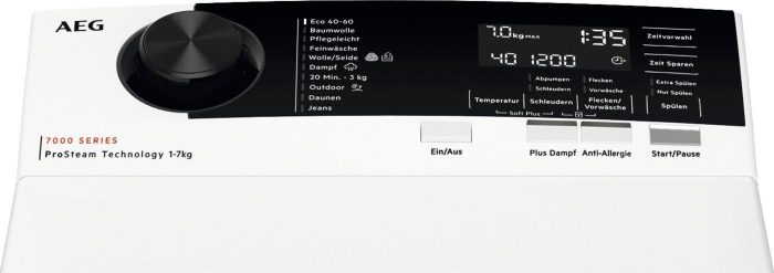 AEG perilica s gornjim punjenjem LTR7C37STL 913143735, 7 kg, 1300 o/min, ProSteam - parni program za 96% manju potrošnju vode - Slika 2