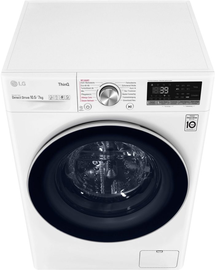 LG perilica-sušilica V7WD107H2E, 10,5 kg, 7 kg, 1400 o/min, TurboWash® - Pranje u samo 39 minuta - Slika 13