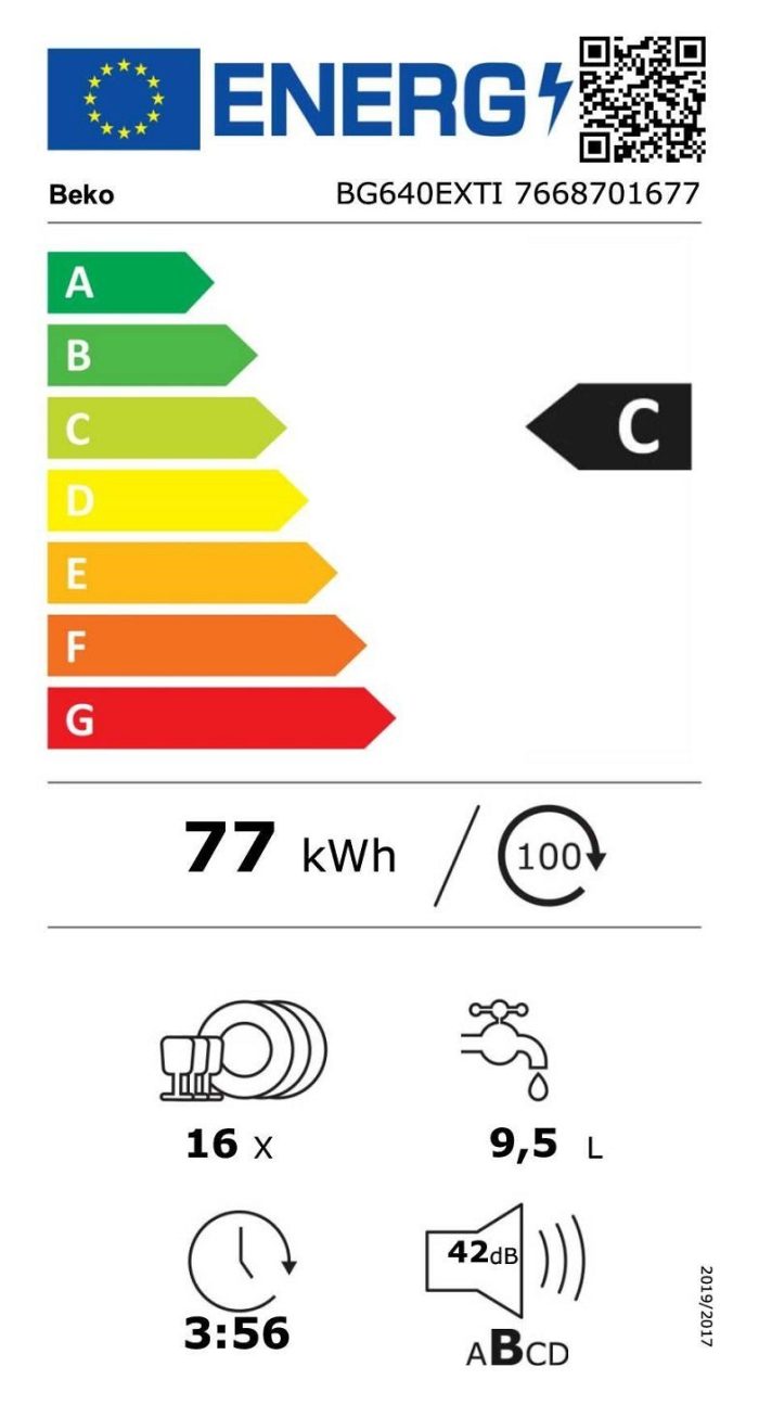 BEKO ugrađena podpultna perilica posuđa 60 cm 16 MGD Watersafe+ EEK: C, BG640EXTI - Slika 6
