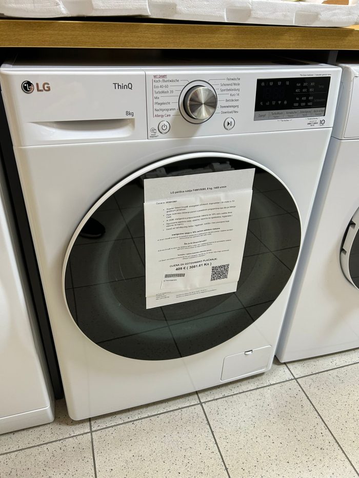 LG perilica rublja F4WV5080, 8 kg, 1400 o/min - Slika 13