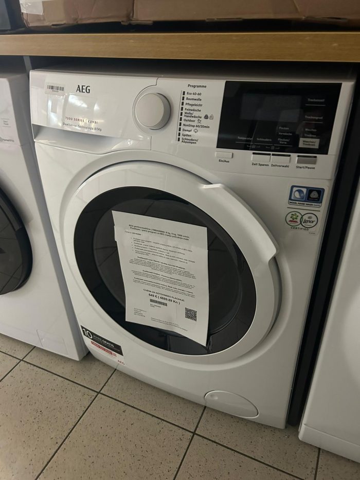 AEG perilica-sušilica L7WBA60680, 8 kg, 5 kg, 1600 o/min, ProSteam - parni program za 96% manju potrošnju vode - Slika 17