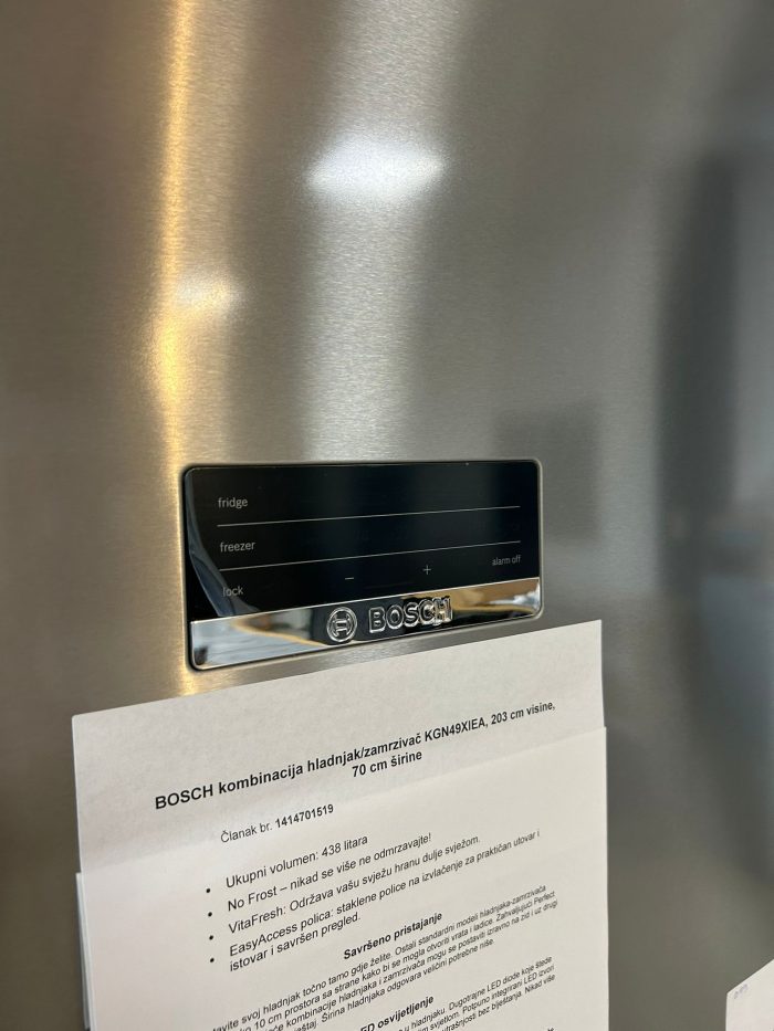 BOSCH kombinacija hladnjak/zamrzivač KGN49XIEA, 203 cm visine, 70 cm širine - Slika 18