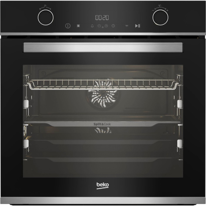 Dizajn bez naslova (29) BEKO ugradbena pećnica BBVM13400XDS, s 2-strukim teleskopskim izvlačenjem, SteamShine, Split&Cook - Slika 1
