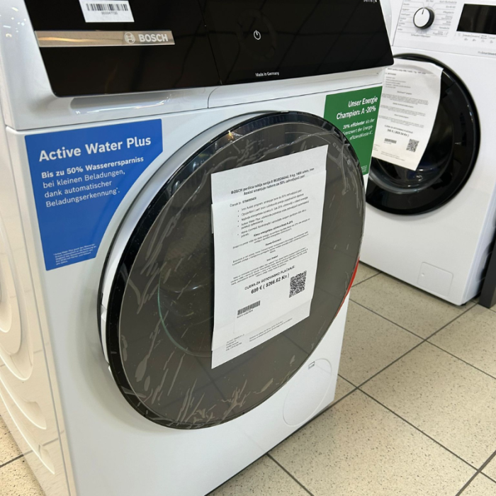 BOSCH perilica rublja serija 8 WGB244040, 9 kg, 1400 o/min, Iron Assist smanjuje nabore za 50% zahvaljujući pari - Slika 7