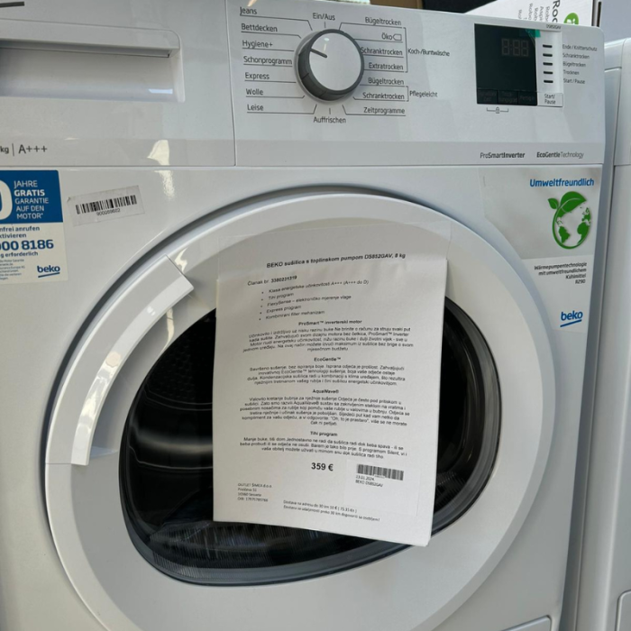 BEKO sušilica s toplinskom pumpom DS852GAV, 8 kg - Slika 13