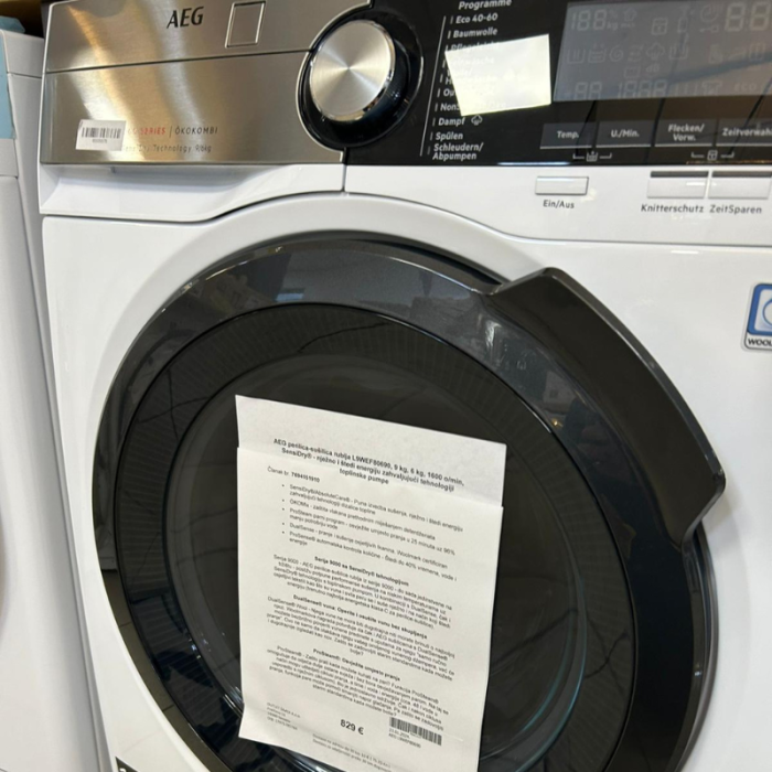 AEG perilica-sušilica rublja L9WEF80690, 9 kg, 6 kg, 1600 o/min, SensiDry® - nježno i štedi energiju zahvaljujući tehnologiji toplinske pumpe - Slika 5