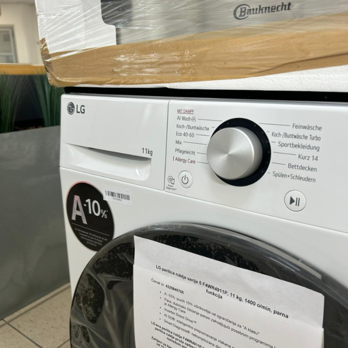 LG perilica rublja serije 5 F4WR4911P, 11 kg, 1400 o/min, parna funkcija - Slika 5