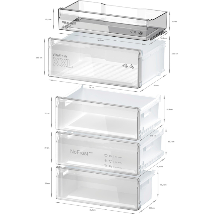 BOSCH Kombinacija hladnjak/zamrzivač KGN49OXBT Serija 4, visoka 203 cm, široka 70 cm, izrađena od materijala sa smanjenom emisijom CO2 - Slika 10