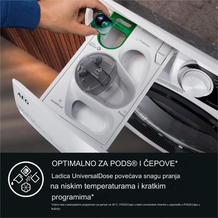 AEG Perilica-sušilica LWR8E80600 10 kg, 6 kg, 1600 o/min, parni program ProSteam - Slika 11