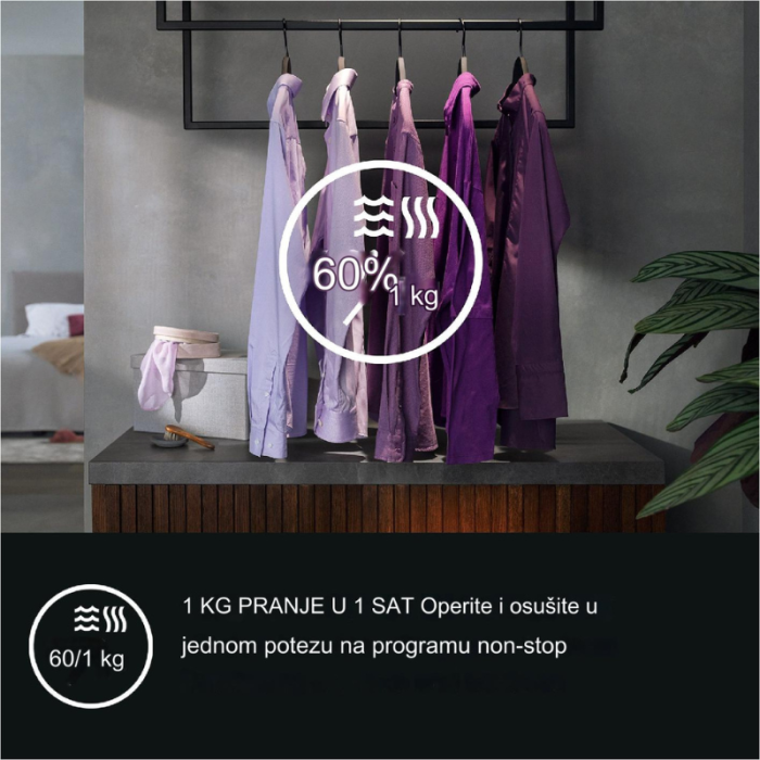 AEG Perilica-sušilica LWR8E80600 10 kg, 6 kg, 1600 o/min, parni program ProSteam - Slika 8