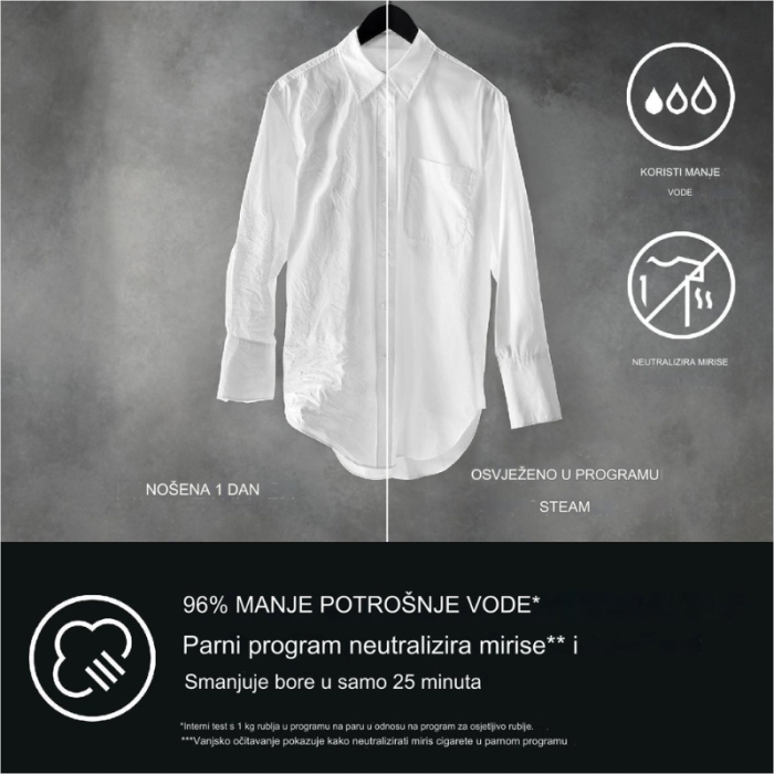 AEG Perilica-sušilica LWR8E80600 10 kg, 6 kg, 1600 o/min, parni program ProSteam - Slika 7