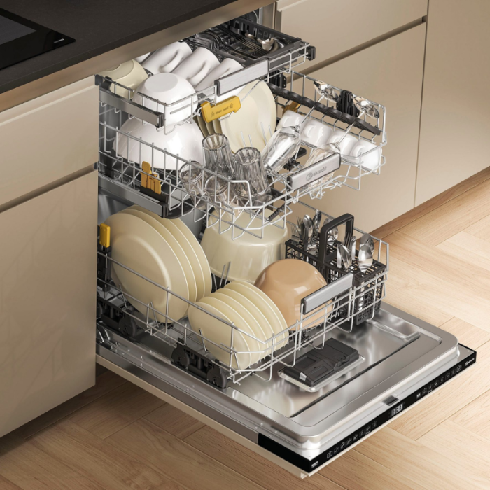 BAUKNECHT potpuno integrirana perilica posuđa OBIC Ecospace 8650 14 posuđa, SpaceClean – 3. ladica za visoke čaše i zdjelice za žitarice - Slika 29