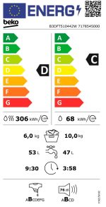 BEKO Perilica-sušilica B3DFT510442W 10 kg, 6 kg, 1400 o/min - Slika 9