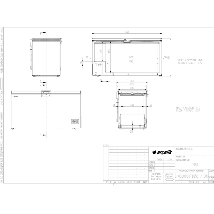 BEKO Zamrzivač HSM46740 457500000014 155,5 cm širine, 451 l - Slika 4