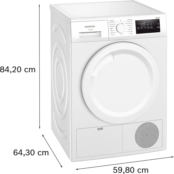 SIEMENS Sušilica s toplinskom pumpom WT43HV03 7 kg, easyClean filtar, vanjski program i autoDry za nježno sušenje - Slika 9