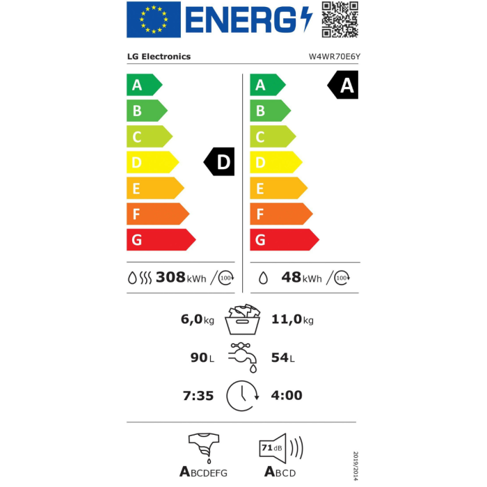 LG Perilica i sušilica rublja serija 7 W4WR70E6Y 11 kg, 6 kg, 1400 o/min - Slika 12
