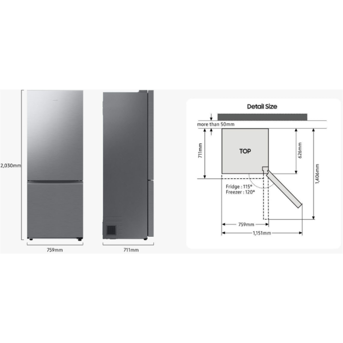 SAMSUNG kombinacija hladnjaka i zamrzivača RB53DG706AB1 , extra širok 75cm, NoFrost - Slika 6