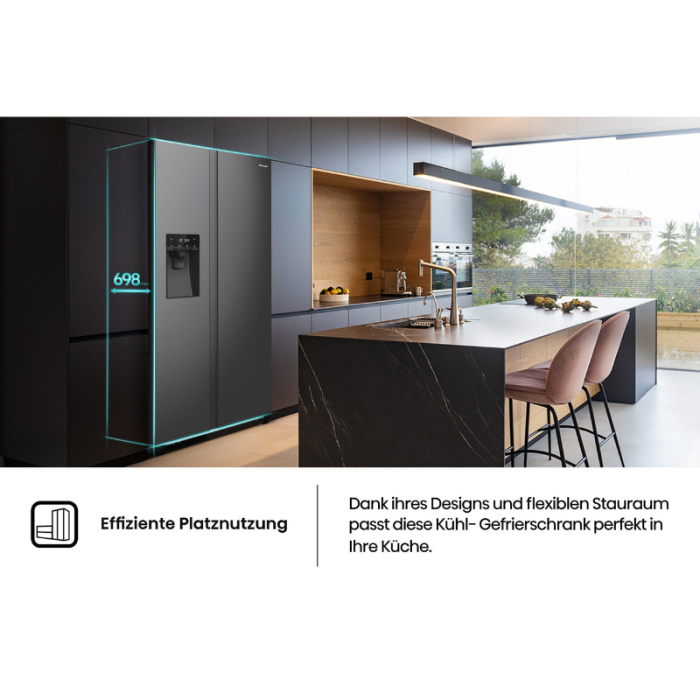 HISENSE Side-by-Side RSIM535AFE Dozator za vodu/led, NoFrost, sa spremnikom za vodu, proizveden u Europi - Slika 16