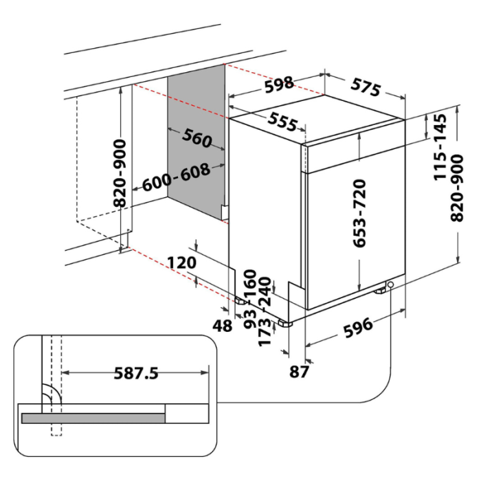 BAUKNECHT Djelomično integrirana perilica posuđa OBBC Ecosilent 8650 - Slika 6