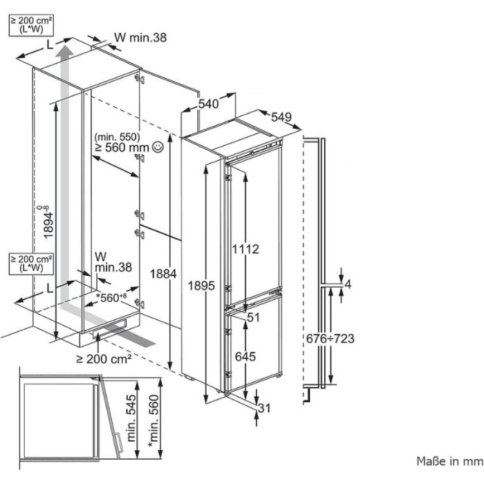 AEG Kombinacija hladnjaka i zamrzivača NSC6M191ES 189,4 cm visok - Slika 5