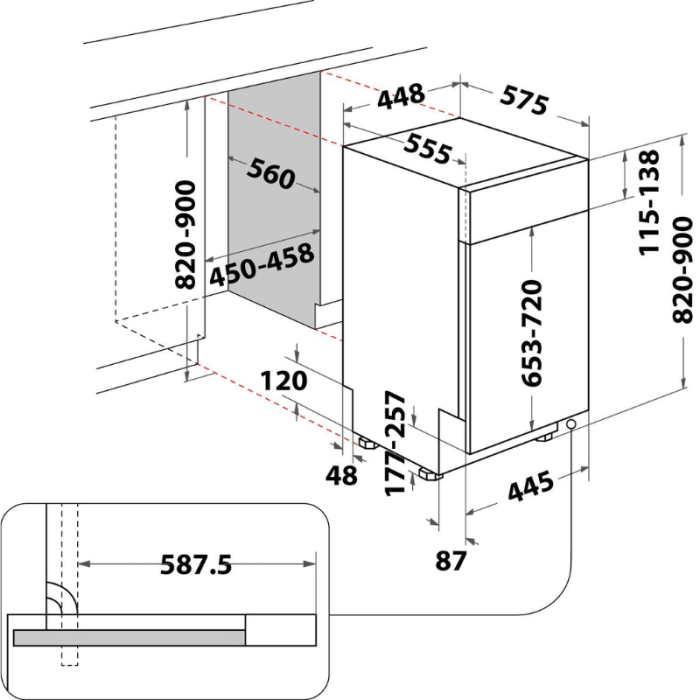 BAUKNECHT djelomično integrirana perilica posuđa BSBO 3O21 PF X (2) - Slika 5