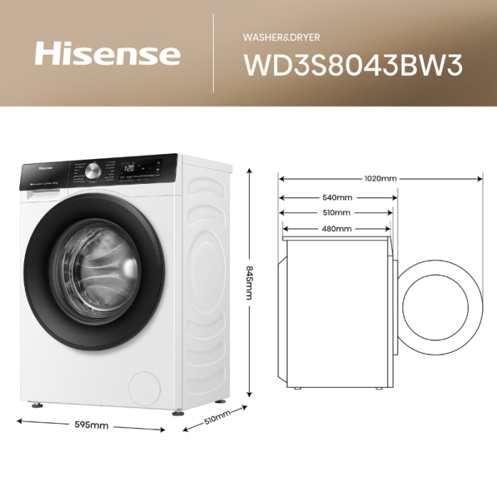 HISENSE Perilica-sušilica rublja WD3S8043BB3 - Slika 12