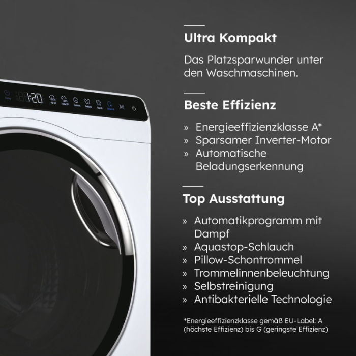 HAIER Perilica rublja MINI-WASHER HW50-BP12307 posebno kompaktne dimenzije (70 cm visine, 51 cm širine) - Slika 11