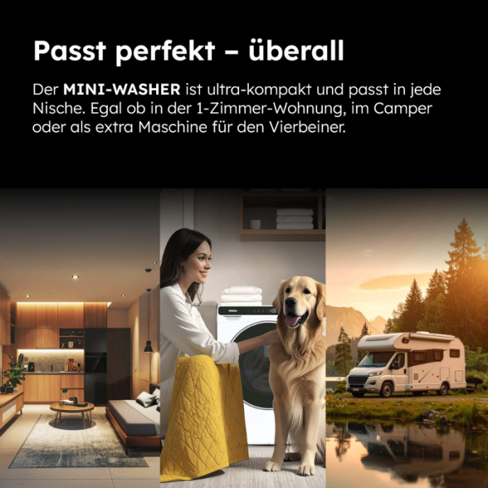 HAIER Perilica rublja MINI-WASHER HW50-BP12307 posebno kompaktne dimenzije (70 cm visine, 51 cm širine) - Slika 23