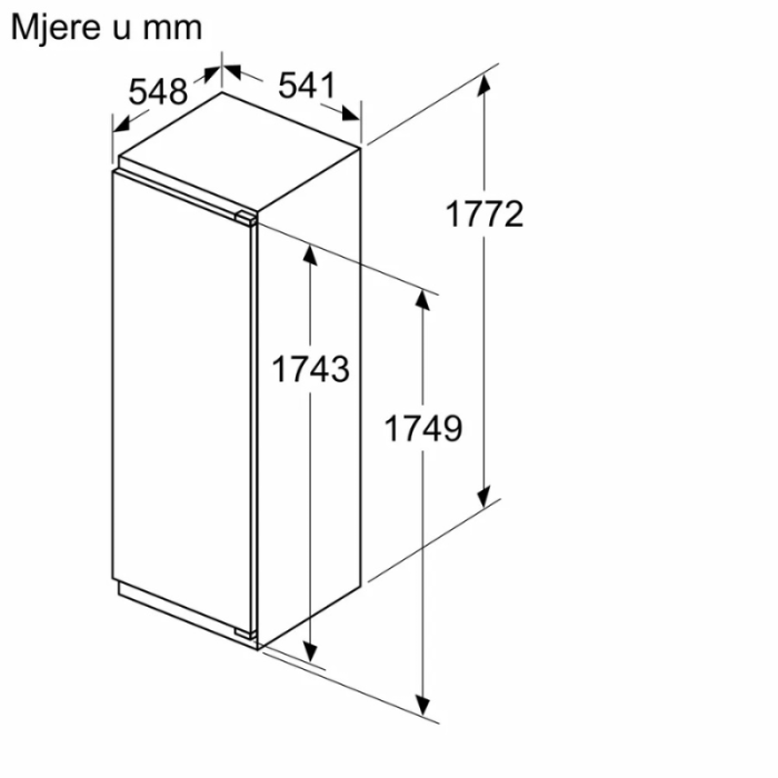 Ugradbeni hladnjak BOSCH KIR81VFE0 Serie 4 177.2 x 54.1 cm fiksna šarka - Slika 10