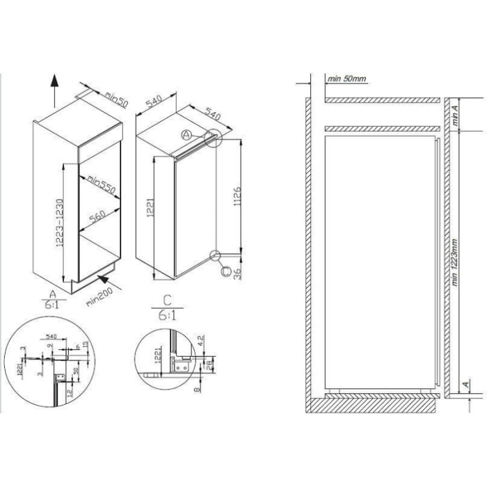 AMICA Ugradbeni hladnjak EKS 16174 Sigurnosno staklo - Slika 7