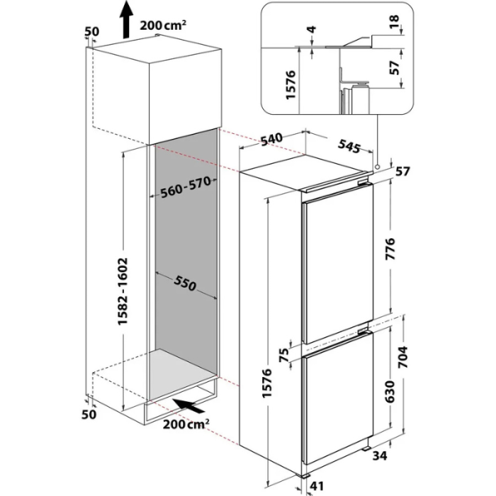 Bauknecht KGIS 16S2 Ugradbeni hladnjak sa zamrzivačem, bijeli - Slika 5