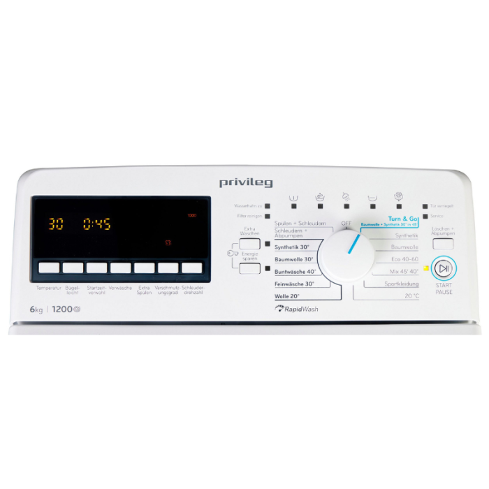 PRIVILEG Perilica rublja s gornjim punjenjem PWT B626S, 6kg - Slika 7