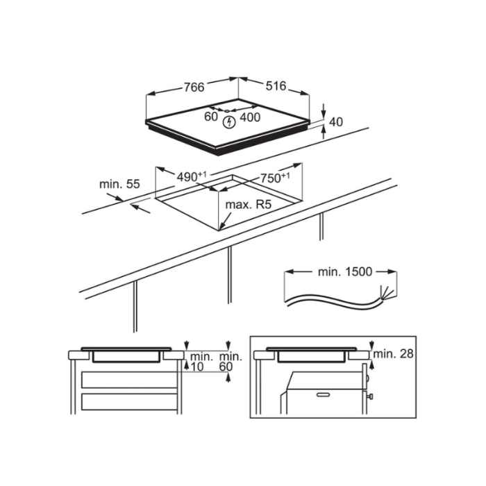 AEG HK857870XB Električna ploča za kuhanje 949598121 Timer, upravljanje dodirom - Slika 4
