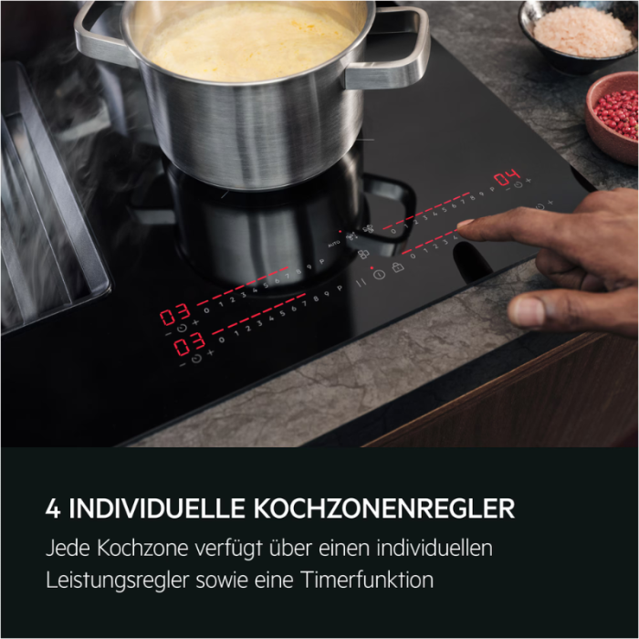 AEG TH84CB0BSZ Samodostatna ploča za kuhanje s integriranom napom / SaphirMatt® / odvod zraka prema dolje / odvod zraka / odvod zraka ili recirkulacija / 83 cm - Slika 4