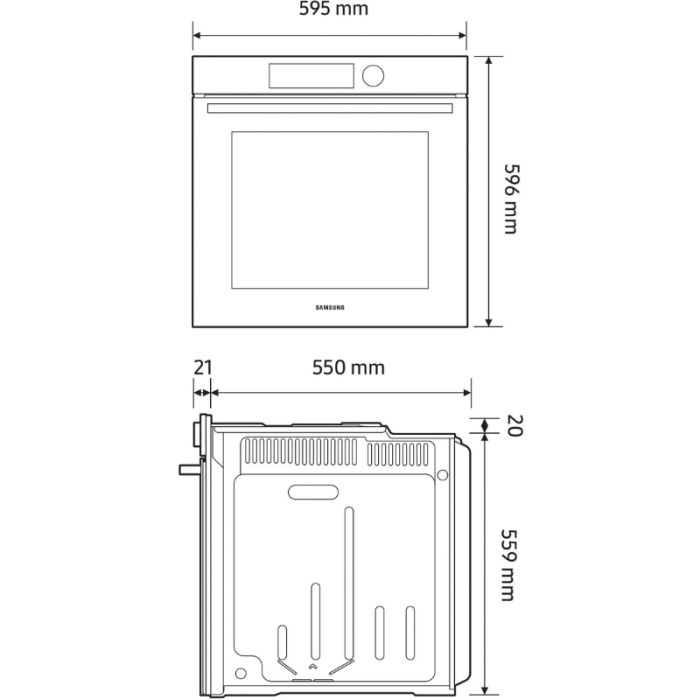 SAMSUNG Pirolitička pećnica Serija 4 NV7B44503DB Mat završna obrada stvara elegantan i moderan izgled. - Slika 4
