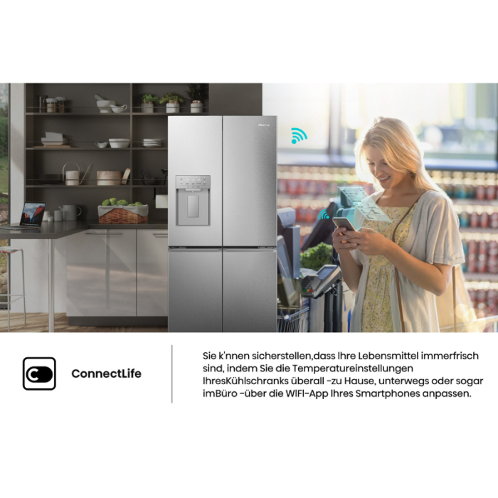 HISENSE side by side RQ5P470SYID Dozator vode/leda, Total NoFrost, Metalno hlađenje - Slika 10