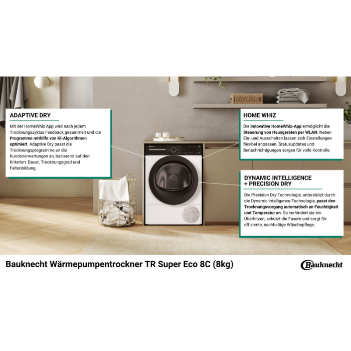 BAUKNECHT Sušilica s toplinskom pumpom TR SUPER ECO 8C, 8 kg - Slika 11
