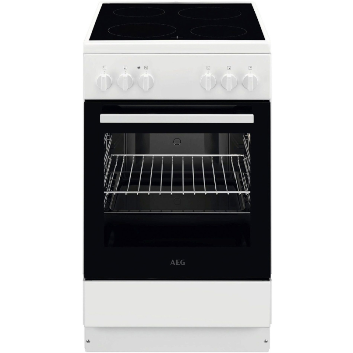 AEG Električni samostojeći štednjak CCB50090BW 4 zone za kuhanje, 6 programa, energetska klasa A, uključujući lim za pečenje - Slika 1