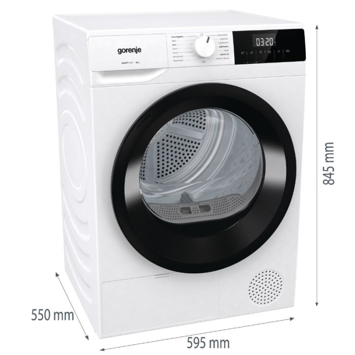 GORENJE Sušilica s toplinskom pumpom WaveDHNE82 TwinAir - učinkovitije sušenje - Slika 7