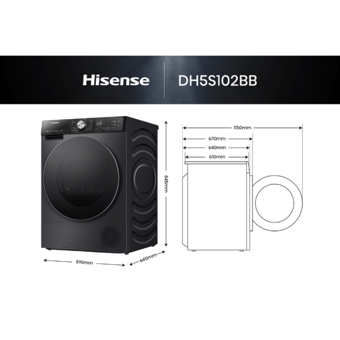 HISENSE Sušilica s toplinskom pumpom serije 5S DH5S102BB - Slika 9