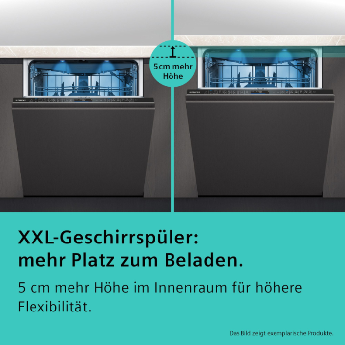 SIEMENS Potpuno ugradna XXL perilica posuđa, iQ300 SX63EX04TE Info svjetlo - Gasi se kada je ciklus pranja završen, fleksibilne košare - Slika 10