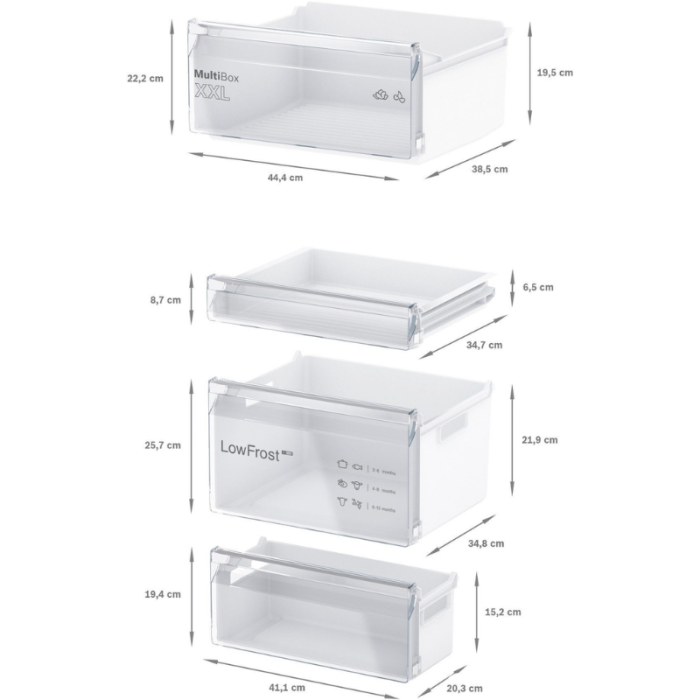 BOSCH Serija 2 KIV86NSE0 Multi Box XXL: ekstra velika ladica za voće i povrće - Slika 4